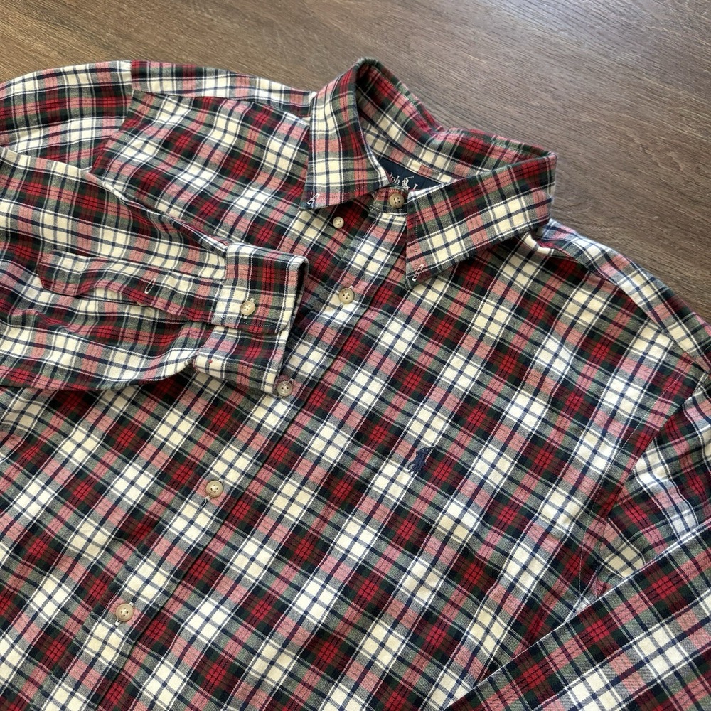 Ralph Lauren Classic Fit Men's Plaid Button‎ Down Sz XL Christmas Vibe Holiday